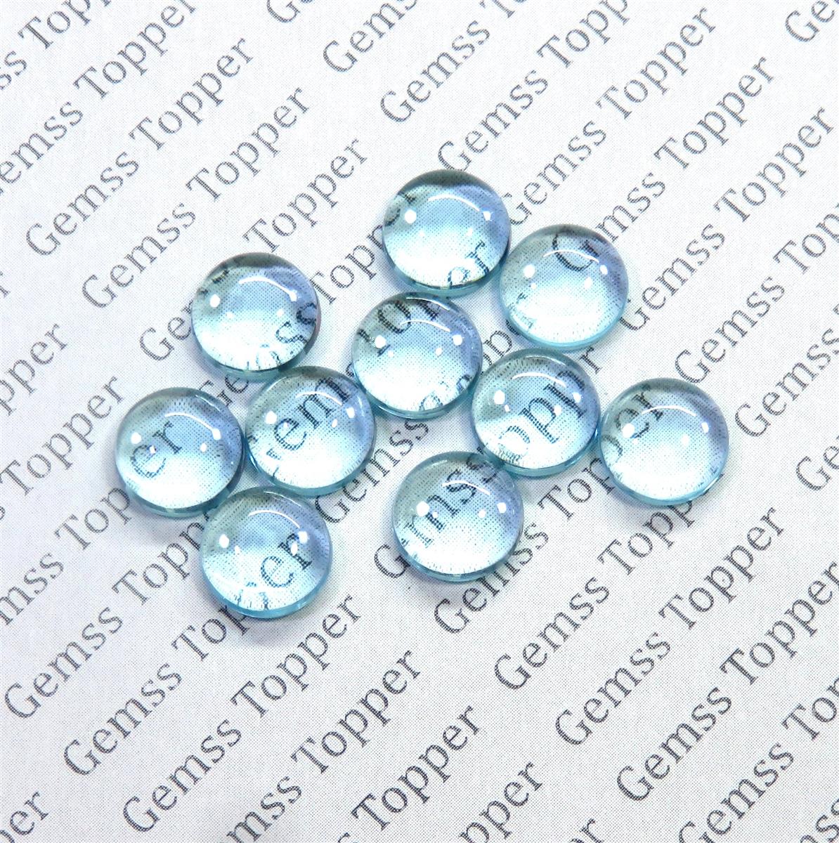 Sky Blue Topaz 7x7 mm Round Cabochon